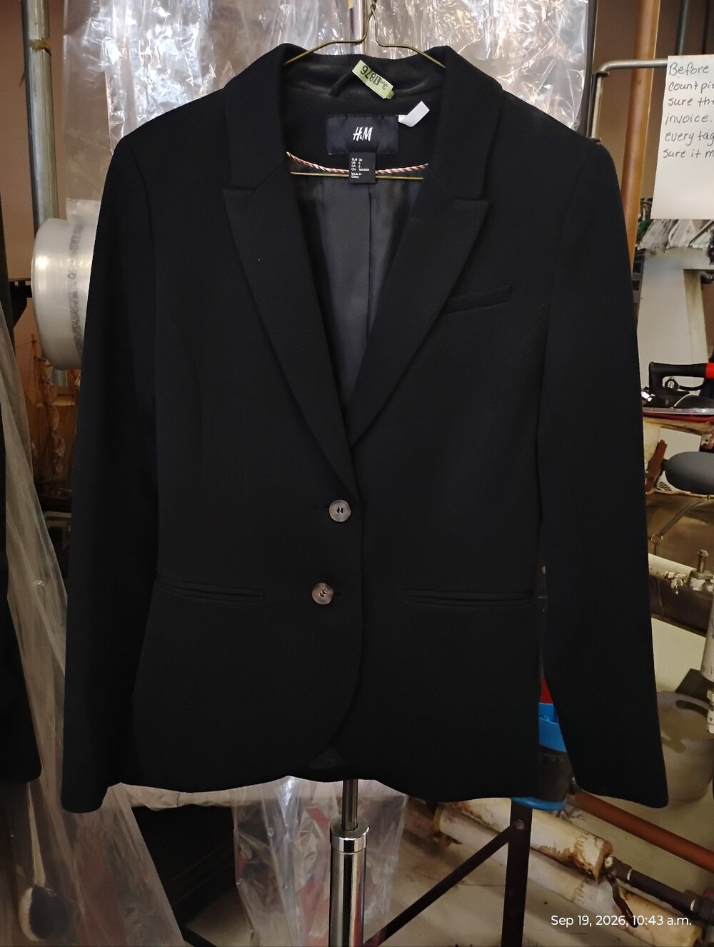 H&M Black Women's Tailored Blazer - Two-Button Suit Jacket